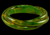 marbled green twist carved bakelite bangle